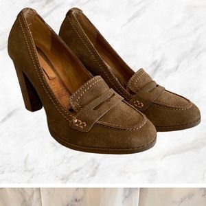 Calvin Klein Jeans | Brown Suede Loafer Heels